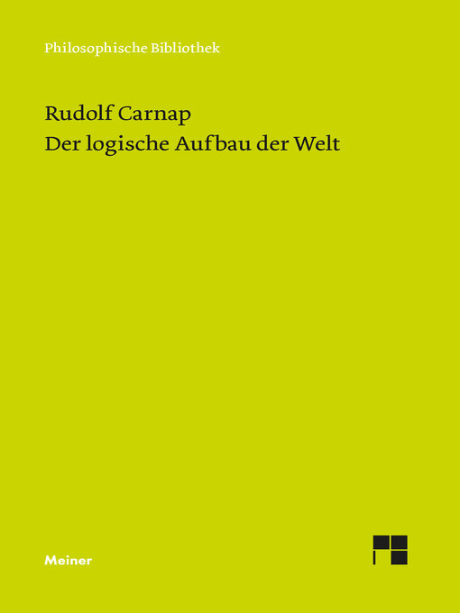 Upplýsingar um Der logische Aufbau der Welt eftir Rudolf Carnap - Biðlisti